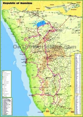 Namibia tourist map