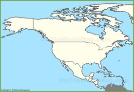 Blank map of North America