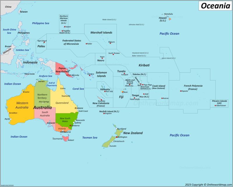 Oceania Political Map