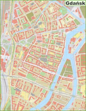 Gdańsk city center map