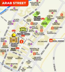 Singapore Arab Street Map