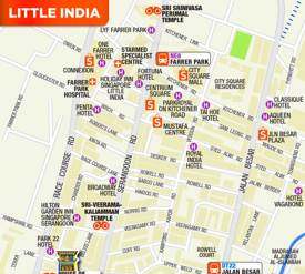 Little India Hotels And Shopping Map