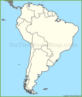 Blank map of South America