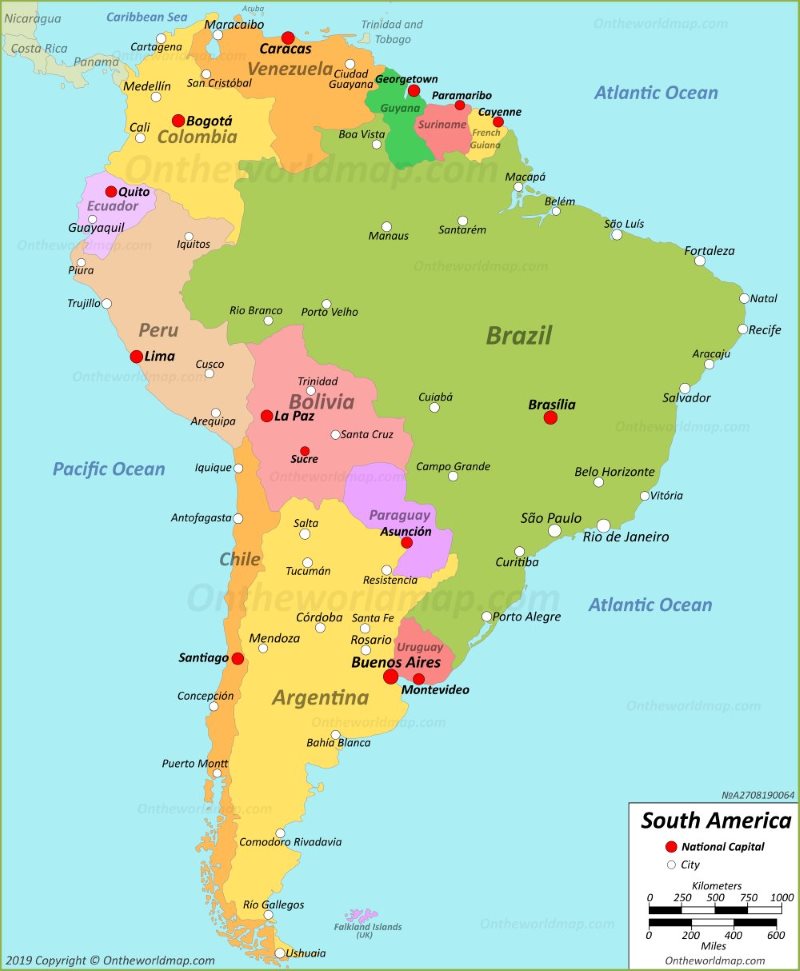 Map of South America