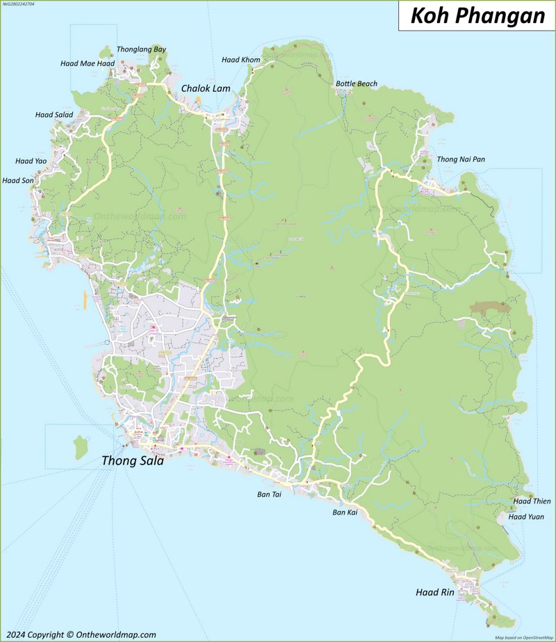 Map of Koh Phangan