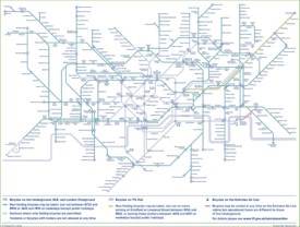 London bicycles on public transport map