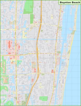 Large detailed map of Boynton Beach