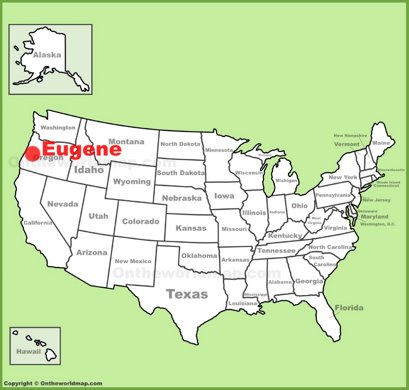 Eugene Location Map