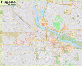 Large detailed map of Eugene