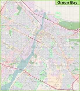 Large detailed map of Green Bay