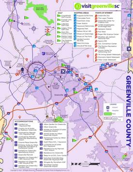 Greenville County Tourist Map