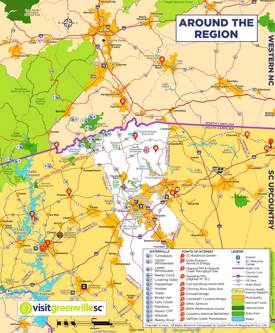 Tourist Map of Surroundings of Greenville