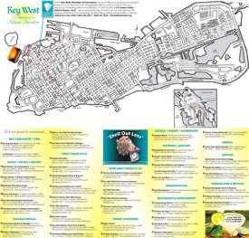 Key West hotels and sightseeings map