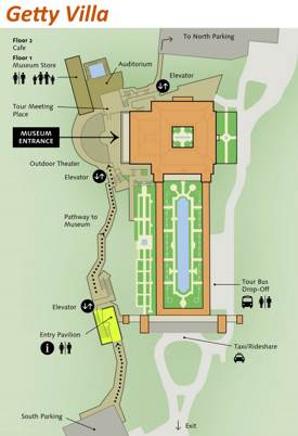 Getty Villa Maps