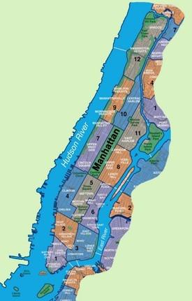 Map of Manhattan neighborhoods