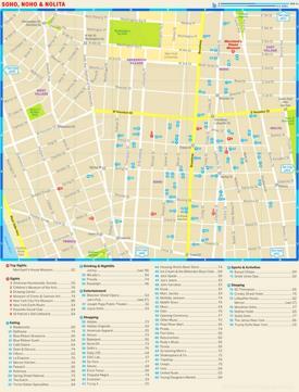 Map of SoHo, NoHo and Nolita