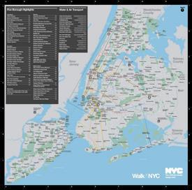 New York City Neighborhoods and Main Attractions Map