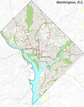 Detailed Street Map of Washington