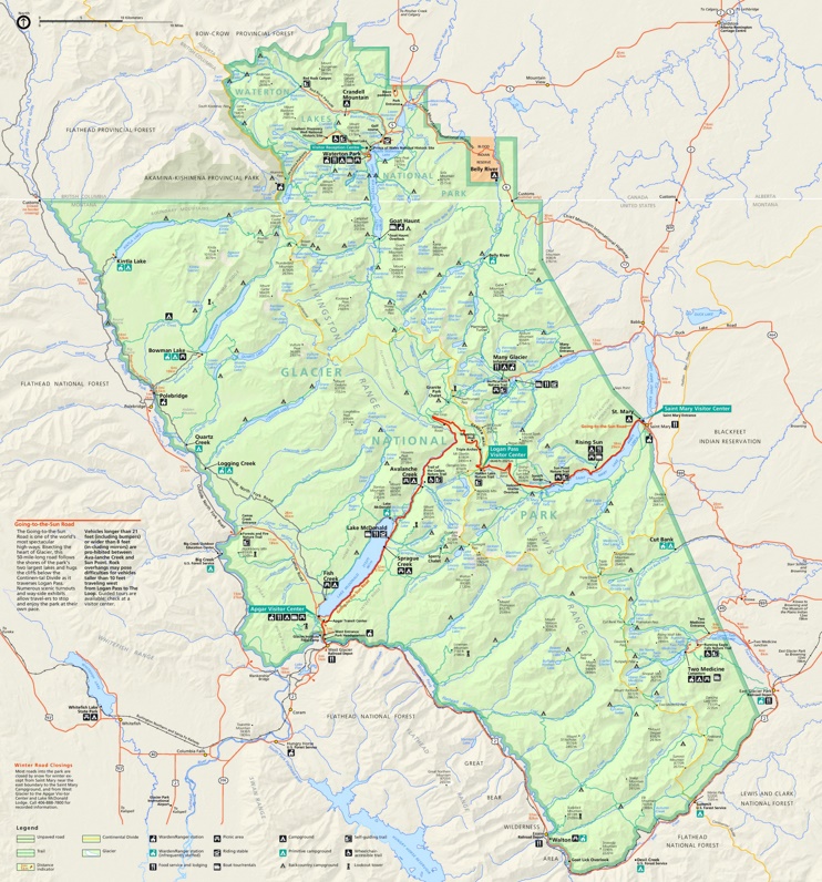 Map of Glacier National Park