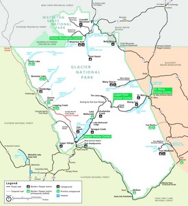 Glacier National Park camping map