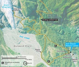 Kenai Fjords Exit Glacier map