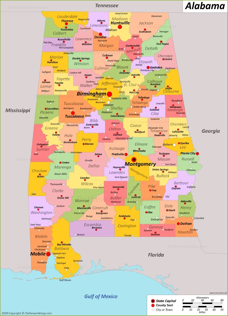 Map of Alabama