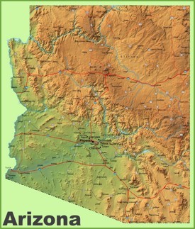 Arizona physical map