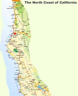 California North Coast Map