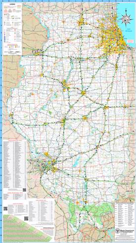 Detailed Tourist Map of Illinois