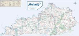 Large detailed road map of Kentucky