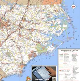 Map of North Carolina Coast With Beaches