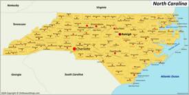 North Carolina Cities Map