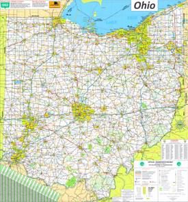 Large Detailed Tourist Map of Ohio With Cities and Towns