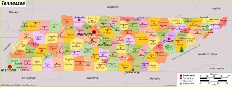 Map of Tennessee