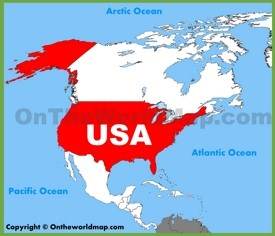 USA location on the North America map