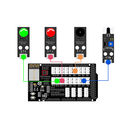 OSOYOO Smart Home IoT Learning Kit Lesson 10: Remote monitor Fire Sensor status