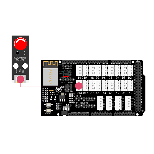 OSOYOO Smart Home IoT Learning Kit Lesson 4: Remote Control  LED in D13 Slot