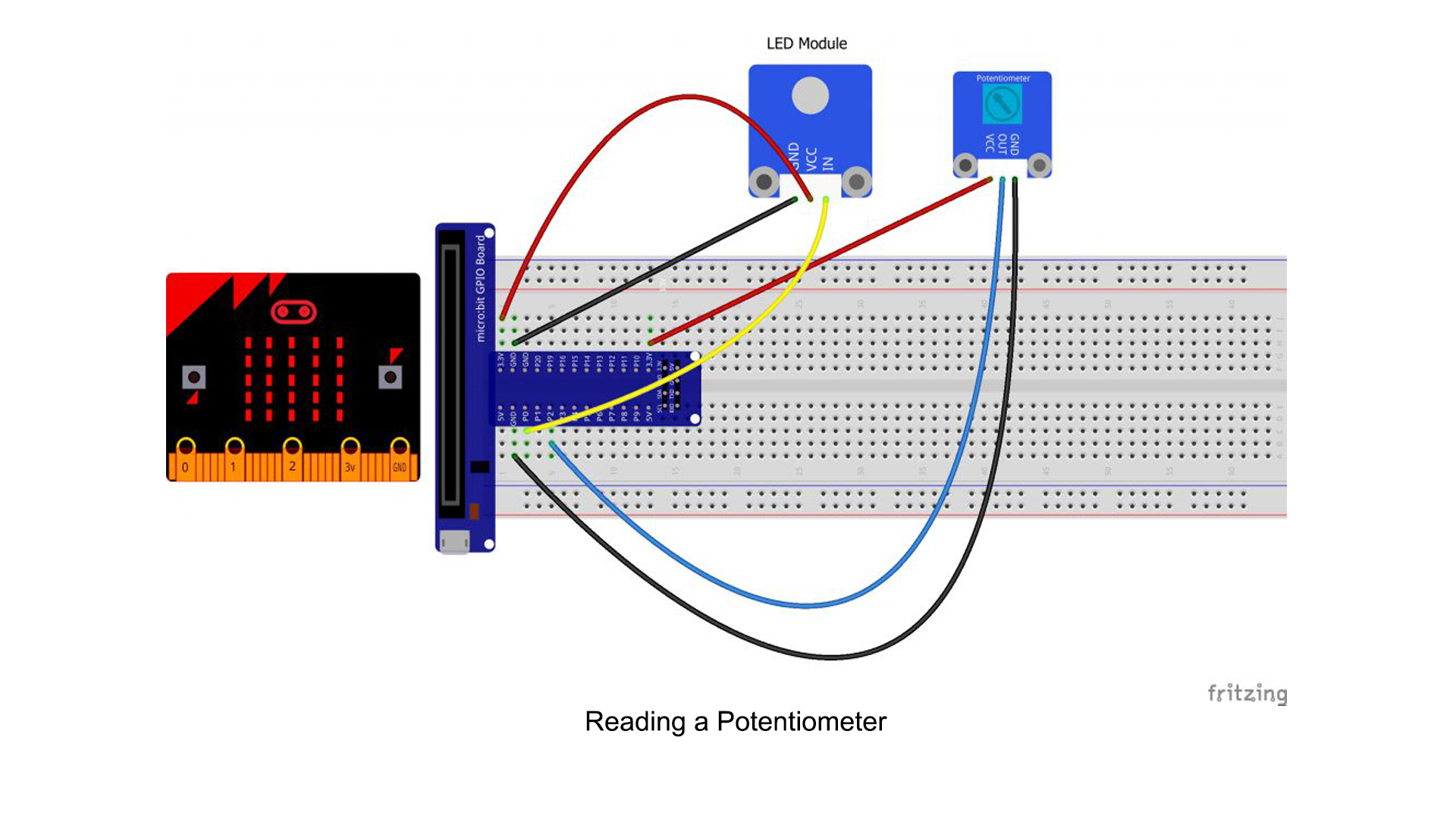 Micro bit Lesson — Reading a Potentiometer