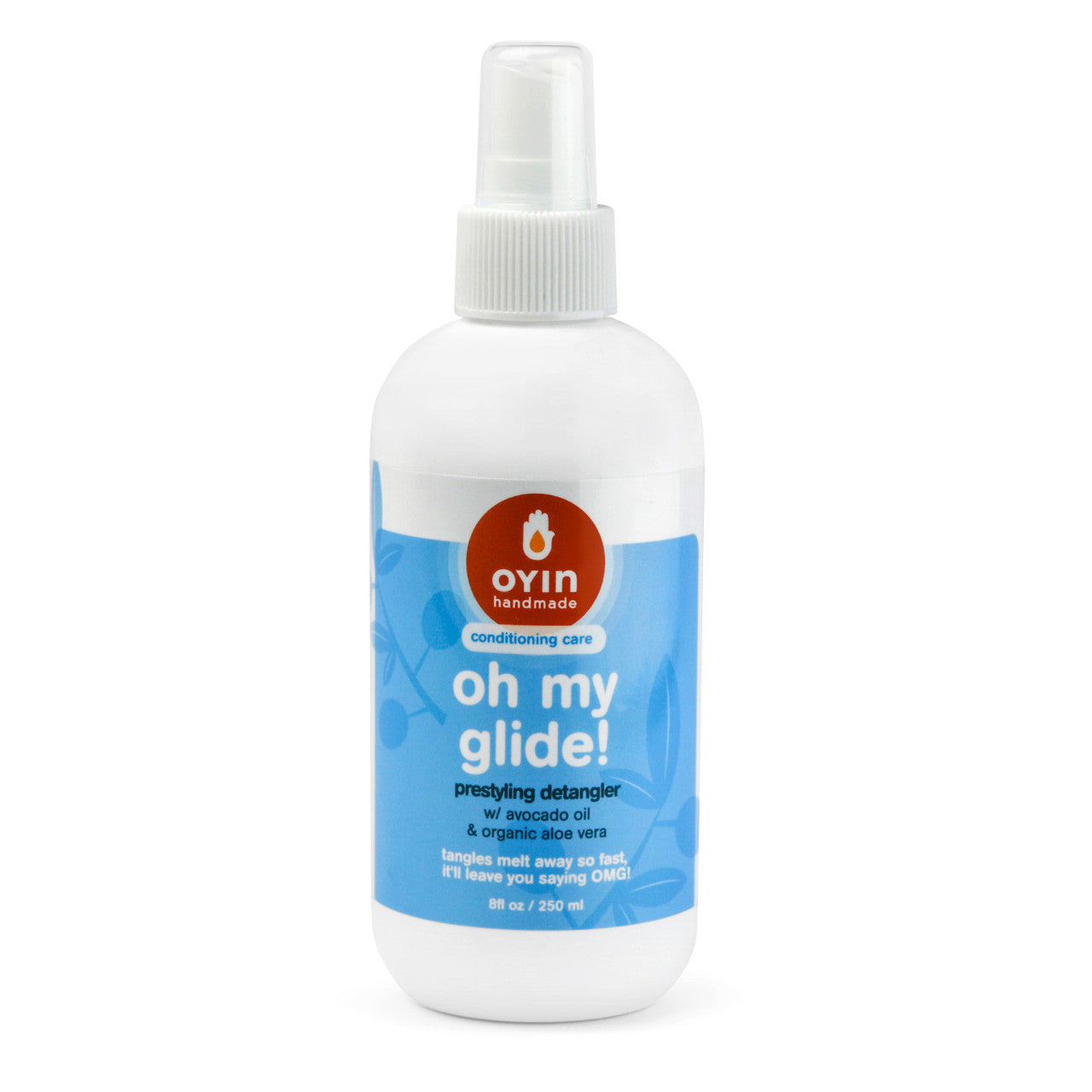 8oz bottle of Oh My Glide detangler in a spray bottle. 