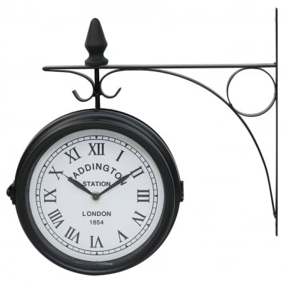 Double Sided Paddington Station Outdoor Garden Wall Clock