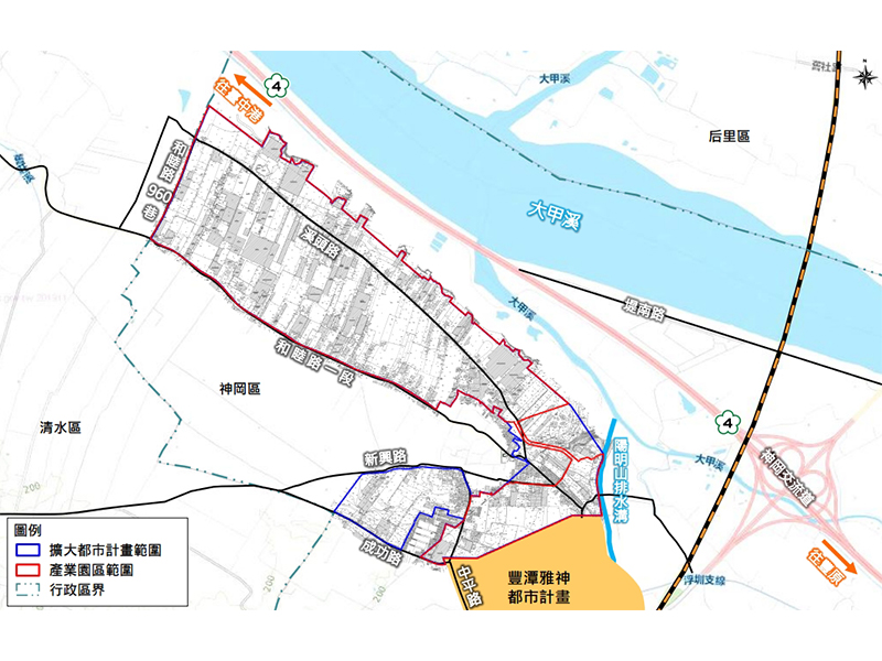 計畫範圍 (出處:台中市政府經濟發展局)