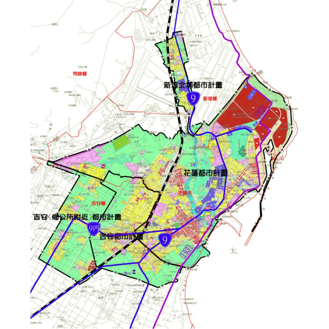 圖九 花蓮都市計畫區主要聯外網 (出處:花蓮縣政府)