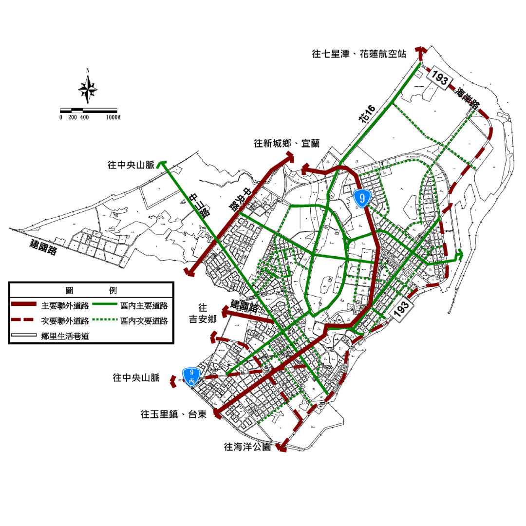 圖八 花蓮都市計畫道路層級分類 (出處:花蓮縣政府)