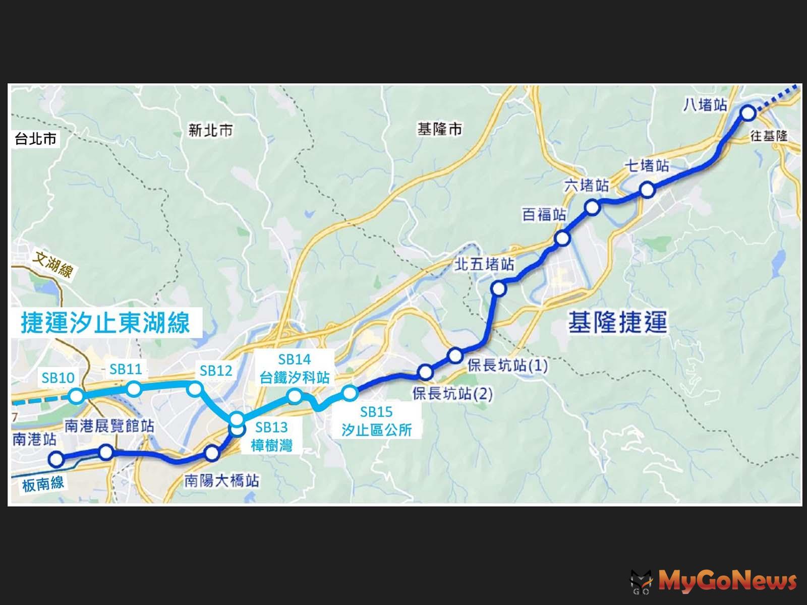 基隆捷運路線以台鐵八堵站為端點，往南至南港站，橫跨台北市、新北市、基隆市(圖/新北市政府) MyGoNews房地產新聞 區域情報