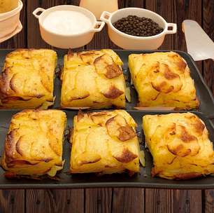 Mil Folhas de Batata laminada gratinada, com creme e queijo