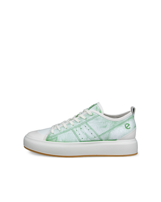 Men's ECCO® Street Ace Leather Sneaker - Green - Outside