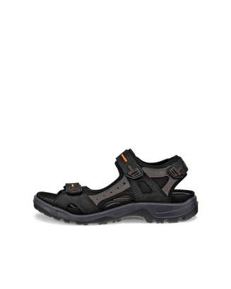 Men's ECCO® Offroad Nubuck Hiking Sandal - Black - Outside