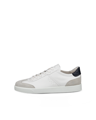 Men's ECCO® Street Lite Leather Sneaker - White - Outside