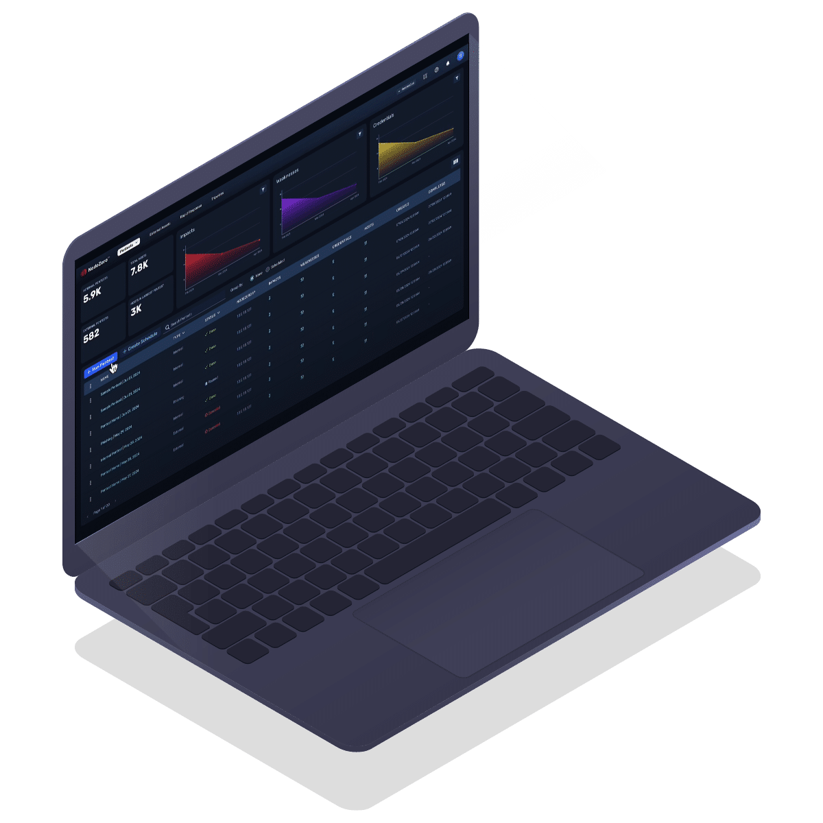 Isometric Laptop showing NodeZero UI