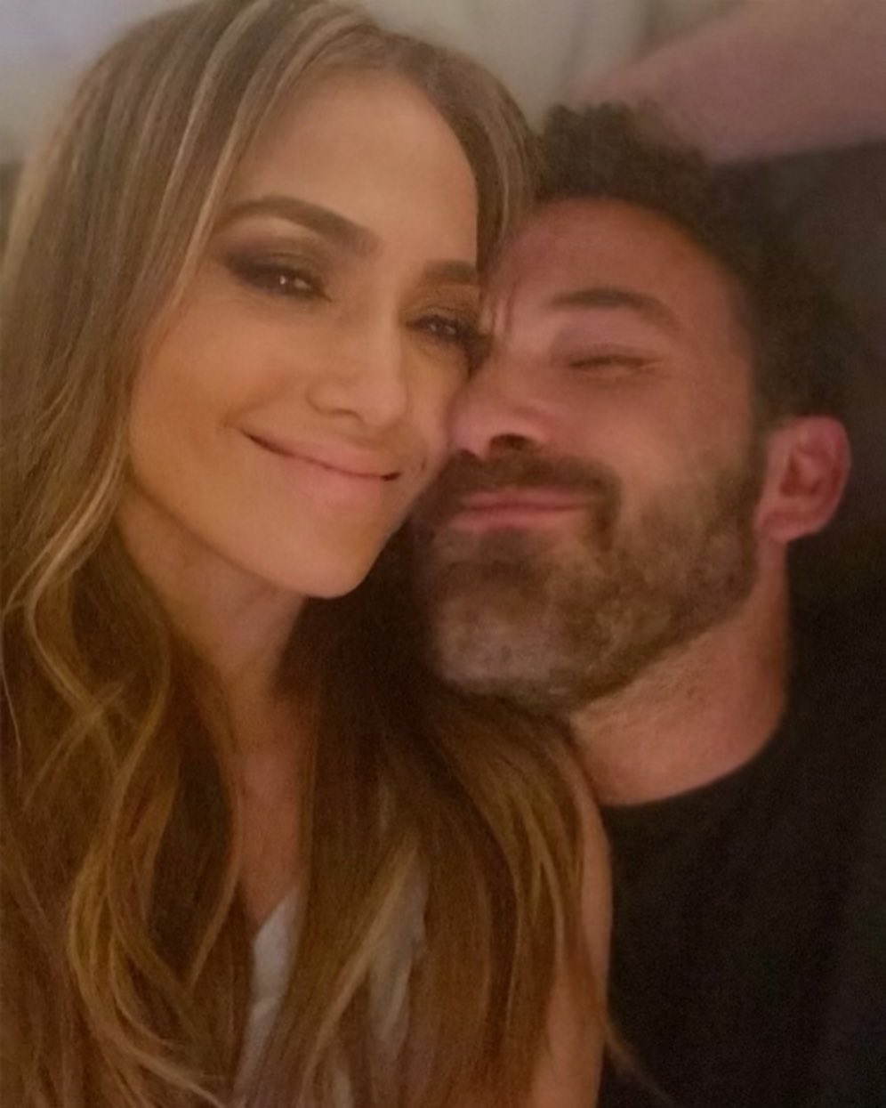 A selfie of Jennifer Lopez and Ben Affleck.